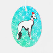シルケンウィンハウンドクリスマス魔法 メタルオーナメント (正面左)