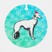 シルケンウィンハウンドクリスマス魔法 メタルオーナメント (正面)