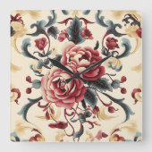 シルケンバラ王朝 スクエア壁時計 (正面)