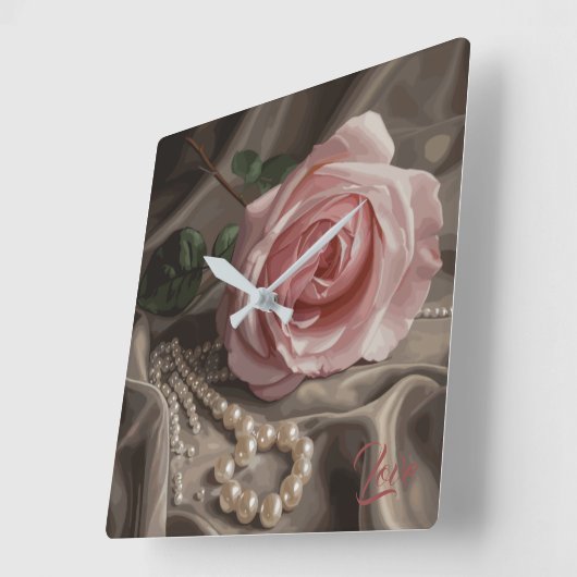 シルケンバラ スクエア壁時計 (傾斜)