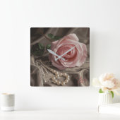 シルケンバラ スクエア壁時計 (ホーム)