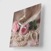 シルケンバラ スクエア壁時計 (傾斜)