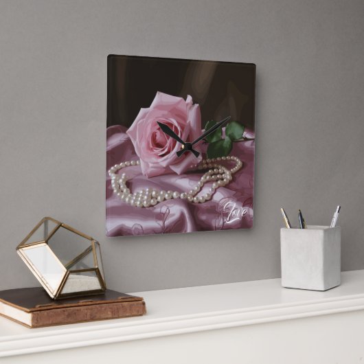 シルケンバラ スクエア壁時計 (オフィス)