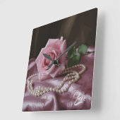 シルケンバラ スクエア壁時計 (傾斜)