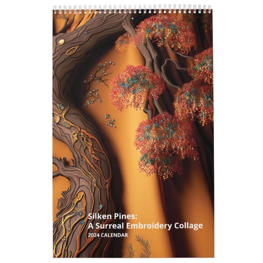 シルケンパインズ：シュール刺繍コラージュ カレンダー (カバー)