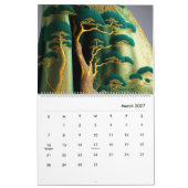 シルケンパインズ：シュール刺繍コラージュ カレンダー (3月 2027)