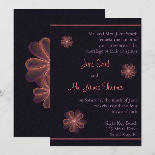 シルケンフラワーズ ウェディング 招待状 (正面/裏面)