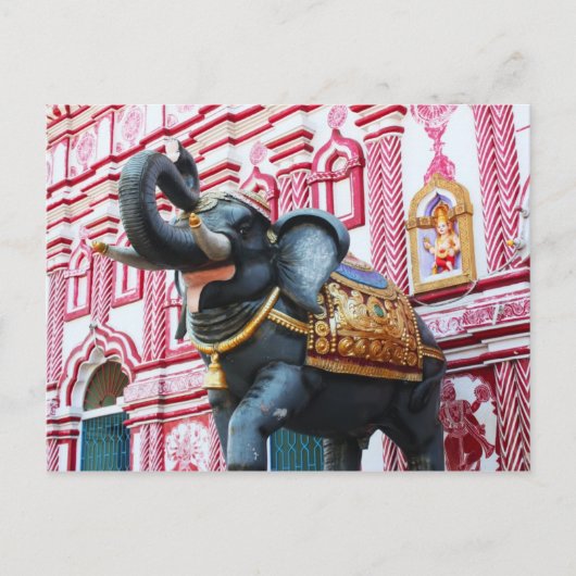 シルシ神殿の外の象の像 ポストカード (正面)