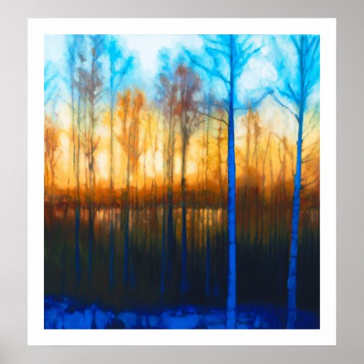 シルジャン湖の冬の夕日 ポスター (正面)