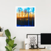 シルジャン湖の冬の夕日 ポスター (ホームオフィス)