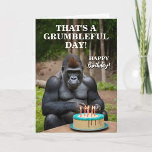 シルバおもしろいーバックゴリラ祝ズ誕生日 カード