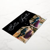 シルバお洒落ーモダンラグジュアリー2枚コラージュ 箔招待状 (回転した状態)