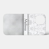 シルバきらきら光るー効果パタパーソナライズされたーン Case-Mate iPhoneケース (裏面 (横))