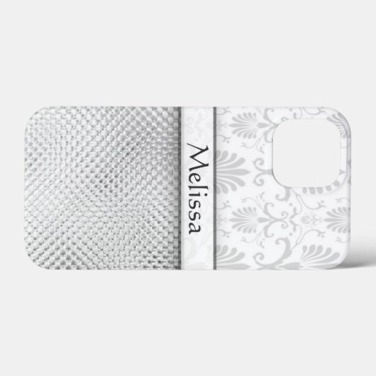 シルバきらきら光るー効果パタパーソナライズされたーン Case-Mate iPhoneケース (裏面 (横))