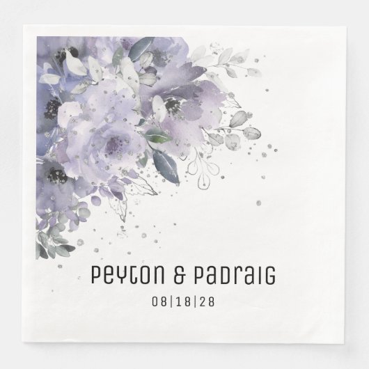 シルバきらめくーの結婚ディナー・ナプキン (正面)