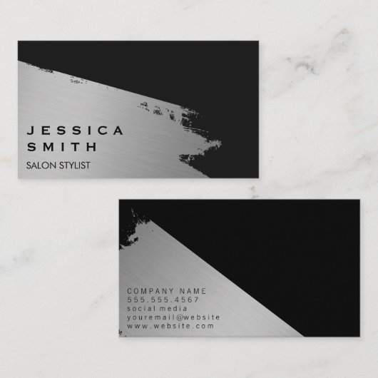 シルバエレガントグブラシII 名刺 (正面/裏面)