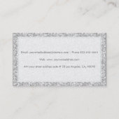 シルバエレガントグレイグリッター&スパークルステクスチャ 名刺 (裏面)