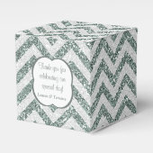 シルバエレガントグレイフェイクグリッターシェブロン フェイバーボックス (正面サイド)