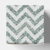 シルバエレガントグレイフェイクグリッターシェブロン フェイバーボックス (上部)