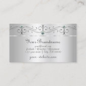 シルバエレガントスの角華美曲がった宝石モノグラム 名刺 (裏面)