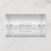 シルバエレガントスの角華美曲がった宝石モノグラム 名刺 (正面)