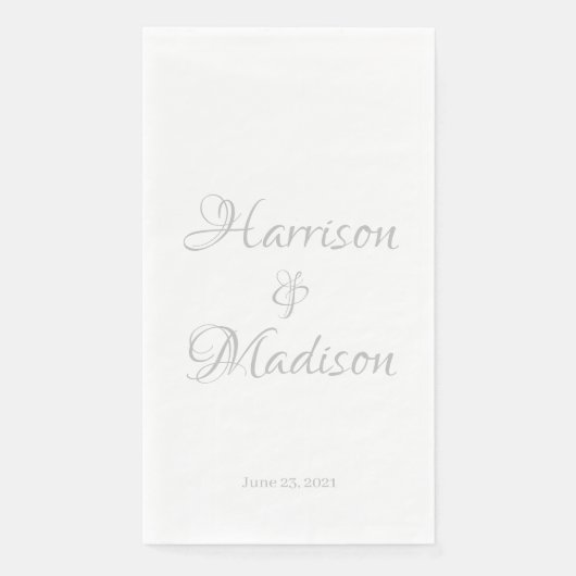 シルバエレガントススクリプカスタムトのカップル名結婚: (正面)