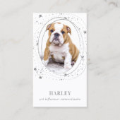 シルバエレガントスターカスタムズ写真QRソーシャルメディア 名刺 (正面)