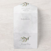 シルバエレガントスモダン・クリスマス・フローラ2枚 – 写真 オールインワン招待状 (外側)