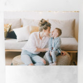 シルバエレガントスモダン・クリスマス・フローラ2枚 – 写真 三つ折りクリスマスカード (内部最初)