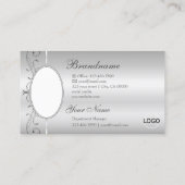 シルバエレガントス華美スクイグド宝石のロゴ&フォト 名刺 (裏面)