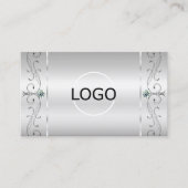 シルバエレガントス華美スクイグド宝石のロゴ&フォト 名刺 (正面)