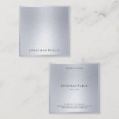 シルバエレガントッモダンルックテンプレートグラマートレンディー スクエア名刺 (正面/裏面)