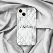 シルバエレガントパーソナライズされたググレーダイヤモンドラグジュアリー iPhoneケース