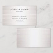 シルバエレガントフェイクイニシャイモダンープレーンラグジュアリーシック 名刺 (正面/裏面)
