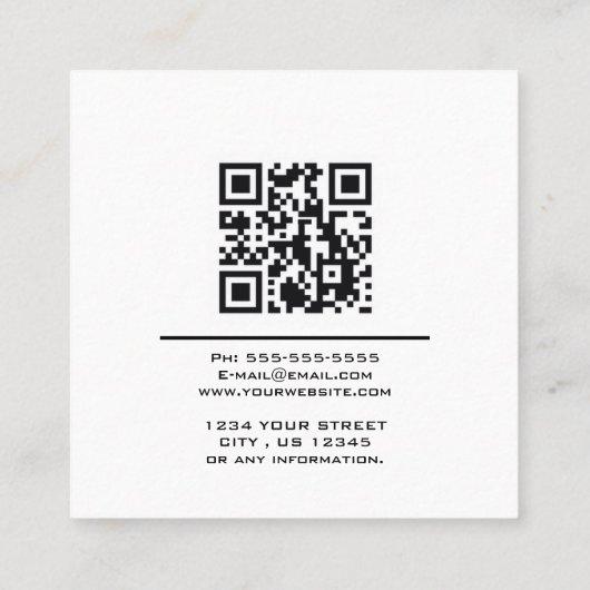 シルバエレガントフェイクシモダンックタイポグラフィ脚本 スクエア名刺 (裏面)