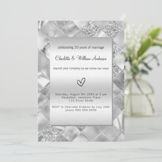 シルバエレガントモダンーの誓いの更新 招待状 (スタンド正面)