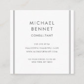 シルバエレガントモノグラムのー・グレイ・コンサルタント スクエア名刺 (裏面)