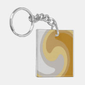 シルバエレガントリッシュグレーの黄金色に輝くトゥイルアート キーホルダー (正面左)