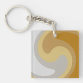 シルバエレガントリッシュグレーの黄金色に輝くトゥイルアート キーホルダー (正面)