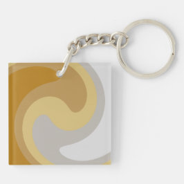 シルバエレガントリッシュグレーの黄金色に輝くトゥイルアート キーホルダー