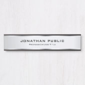 シルバエレガントルックトレンディーカスタムテンプレート サインプレート (正面)