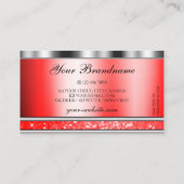 シルバエレガントルビーきらめくレッドグリッターダイヤモンド 名刺 (裏面)