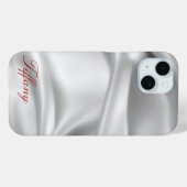 シルバエレガントンサテン絹カスタム製の電話ケース Case-Mate iPhoneケース (裏面 (横))
