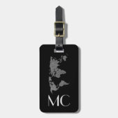 シルバエレガントントラベルワールドマモノグラムのップ名 ラゲッジタグ (正面縦)