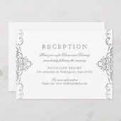 シルバエレガントン華美・ヴィンテージ・ウェディング披露宴 招待状 (正面/裏面)