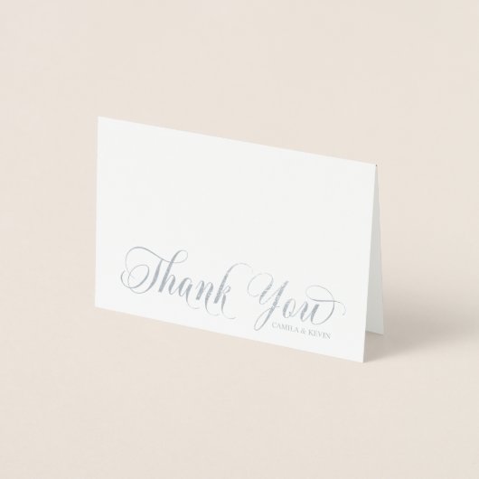 シルバエレガントーありがとう結婚の書道の写真 箔カード (正面)