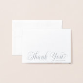 シルバエレガントーありがとう結婚の書道の写真 箔カード (封筒付き正面)