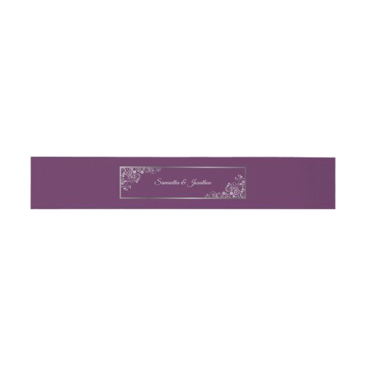 シルバエレガントーのカールと渦巻きプラムパープル結婚ズ 招待状ベリーバンド (フラット)