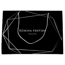 シルバエレガントーのフレームモダンプロフェッショナル ラージペーパーバッグ