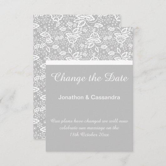 シルバエレガントーの白いレースが日付を変更 (正面/裏面)